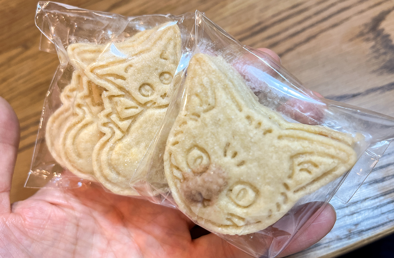 豊岡市のお菓子屋「神美堂」の猫クッキー