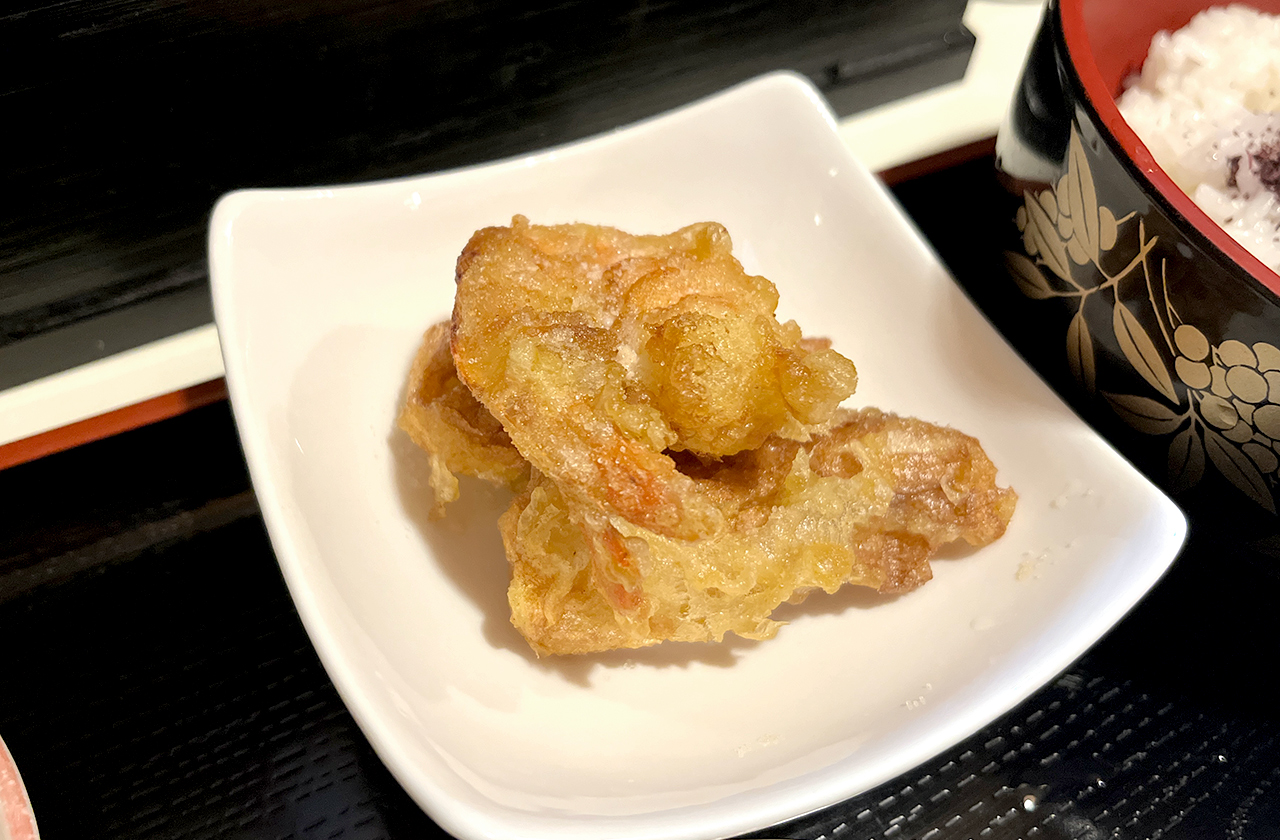居酒屋 あいしま 手打ちそば定食の天ぷら