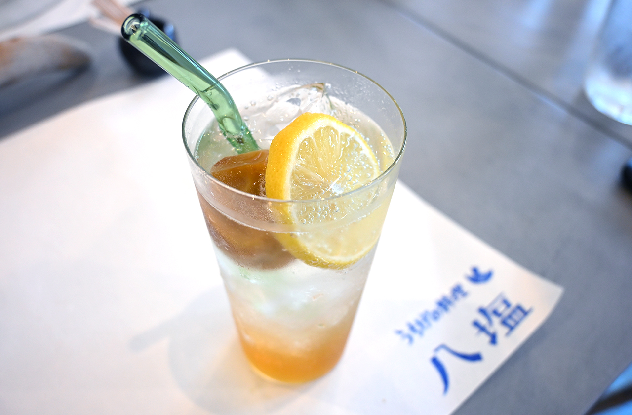 シシユズと梅のソーダ